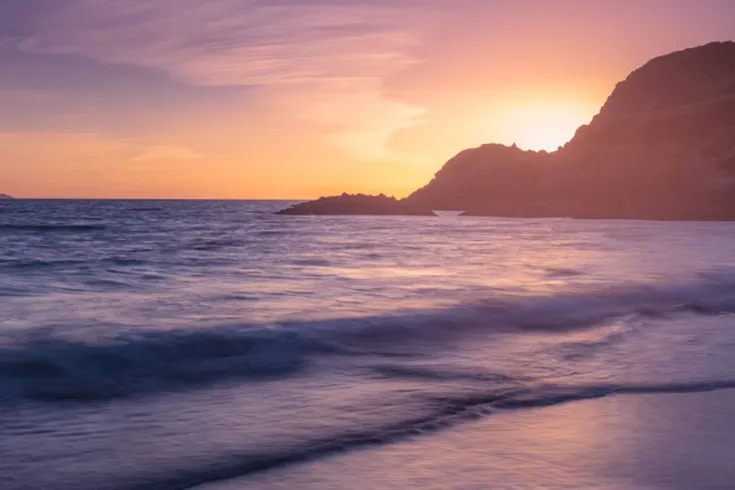 A sunset over the ocean
